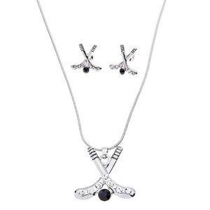 Infinity Collection Hockey Necklace & Earring Set